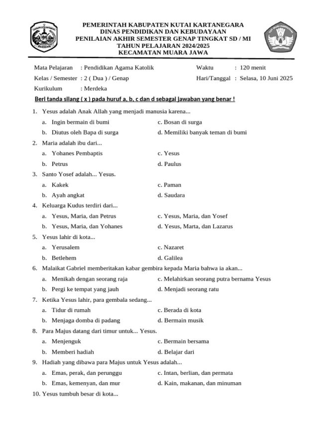 Rahasia Lolos Nilai Tinggi: Bocoran Soal Agama Katolik Kelas 3 Semester 2 Tahun 2026 yang Wajib Kamu Kuasai!