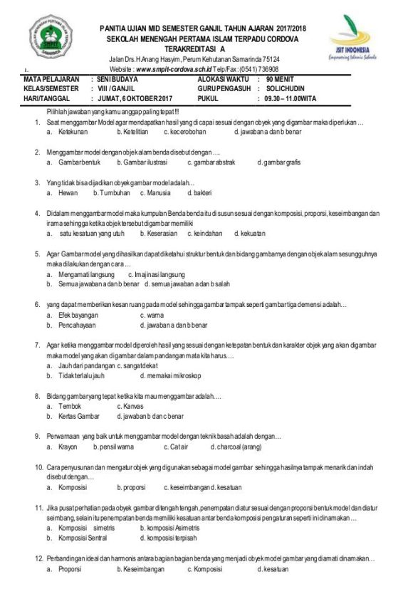 15 Contoh Soal Seni Budaya Kelas 1 Semester 2 yang Sering Keluar Saat Ujian Terbaru 2026