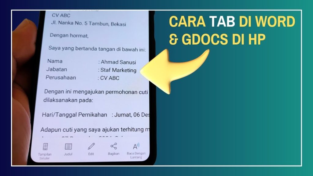 7 Rahasia Cara Tab di Word HP yang Jarang Diketahui Ternyata Sangat Mudah Dilakukan