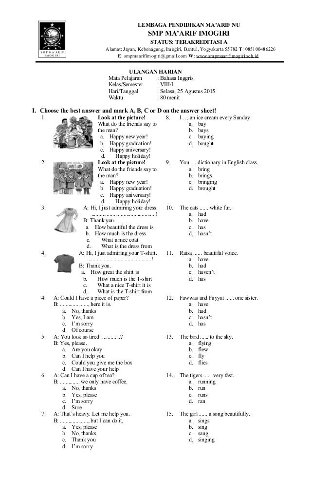 7 Rahasia Nilai Aplus Dengan Download Soal Bahasa Inggris Kelas 8 Semester 2 Kurikulum 2013 PDF