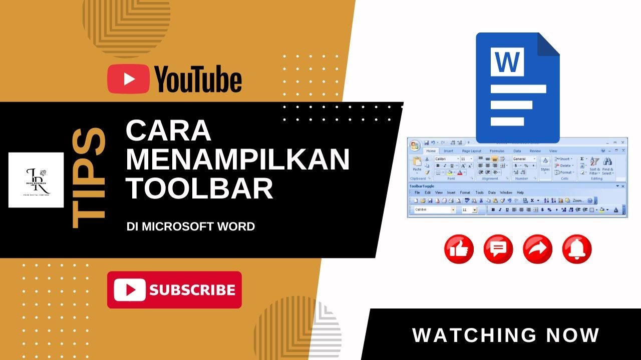 Cara menampilkan toolbar di word - YouTube