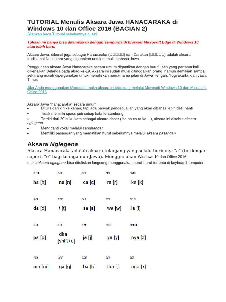 Tutorial Menulis Aksara Jawa Hanacaraka PDF Tutorial Menulis Aksara Jawa Hanacaraka PDF