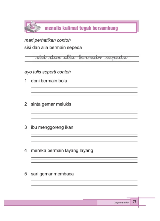 soal tegak bersambung kelas 2 sd