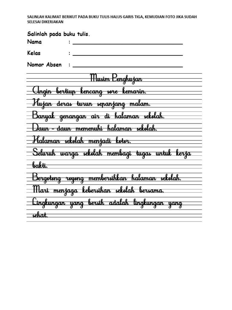 Latihan Menulis Tegak Bersambung SD PDF